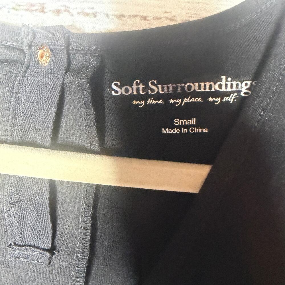 Soft Surroundings Black Roslyn Casual Jumpsuit Small - Picture 3 of 6